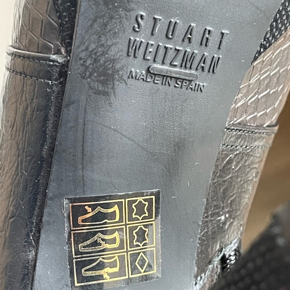 Stuart Weitzman Black melange ankle booties size 7.5M - Picture 11 of 12